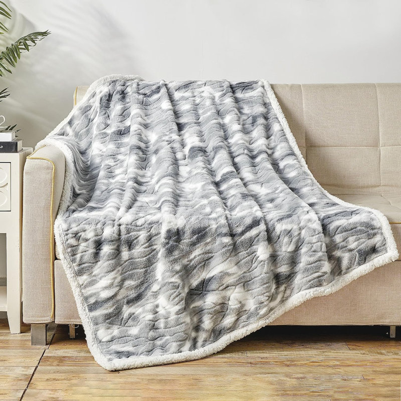 Jeté uni tissé / mousseline, Gris