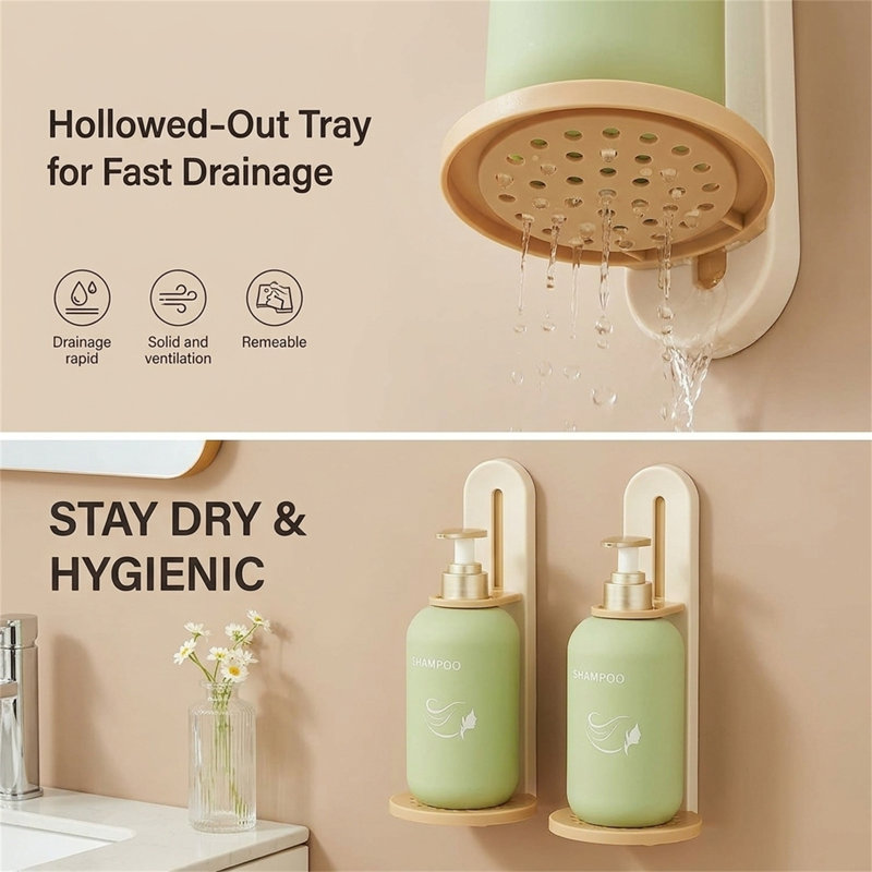 Porte-shampooing mural sans perceuse, Crème