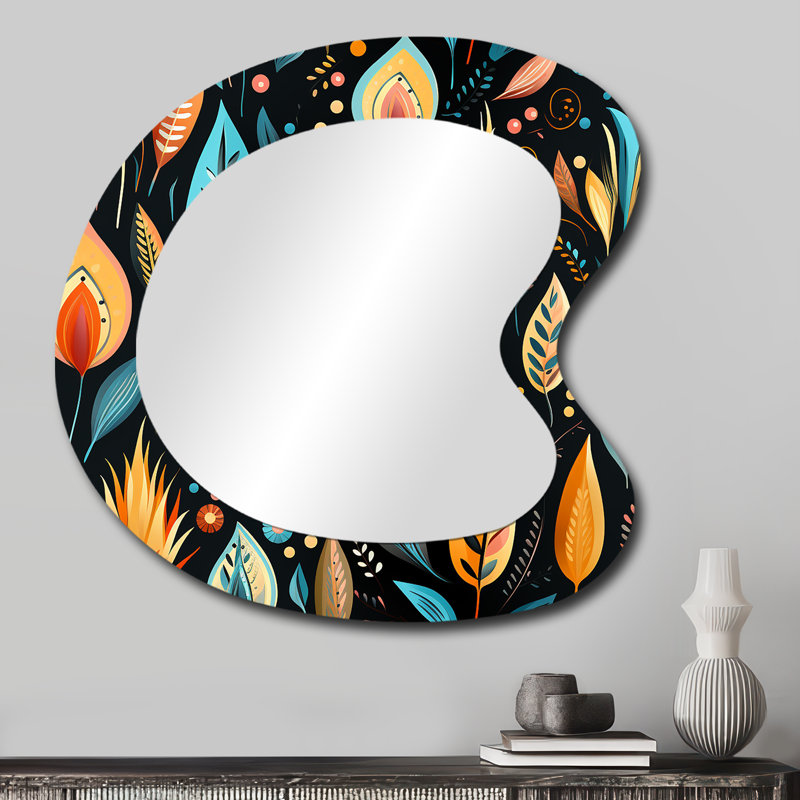 Miraleste Tribal Frivolity Boho - Miroir mural décoratif de forme irrégulière, 27 po x 27 po