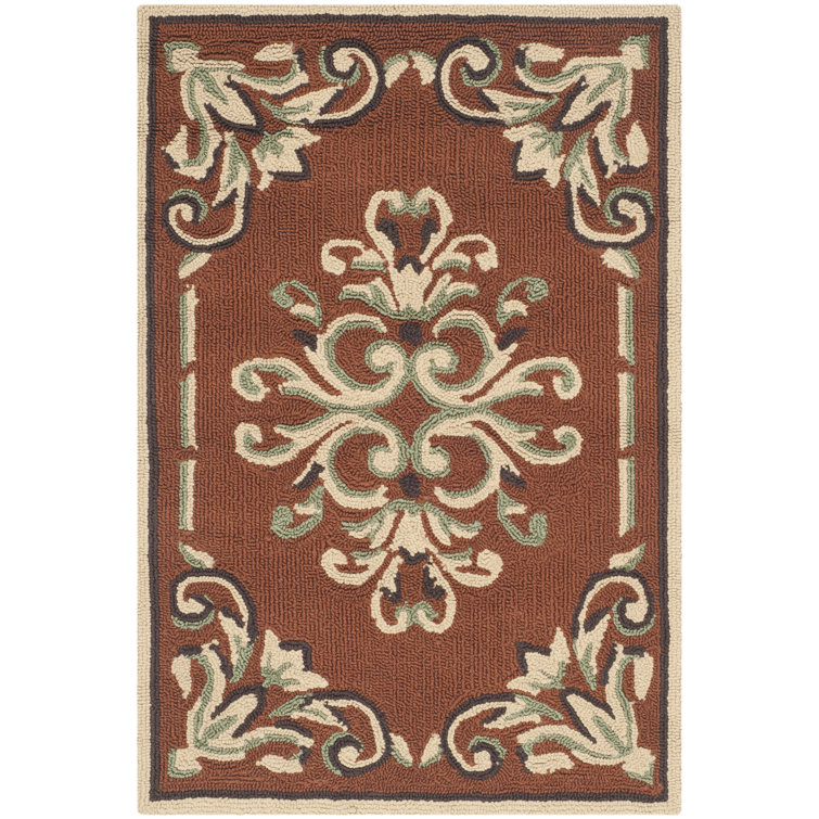 Rockingham Oriental Hand Hooked Rust/Multi Area Rug