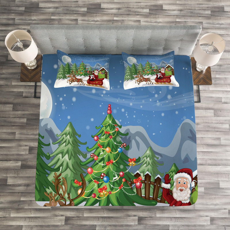 Polyester No Floral Coverlet, Queen Coverlet + 2 Shams