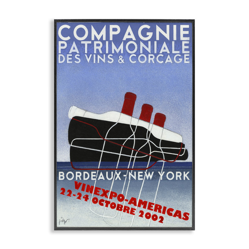 «Vintage Wine Company», estampe numérique de Jean-Pierre Got, H 24 po x l 16 po, Giclée encadrée noir minuit