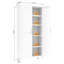 Armoire en métal avec 2 portes galbées, hauteur de 71 po, tablettes réglables pour le rangement de la chambre à coucher, armoire en acier blanc de 70,59 po de hauteur, tablettes, rangement pour ustensiles de cuisine, peu encombrant-1964426831-1964426829