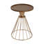 TABLE D'APPOINT HOLLE BORD ARROSÉ RÉTRO, GOLD ANTIQUE + COULEUR NATURELLE