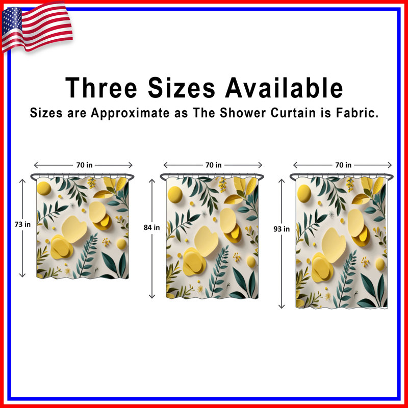 Rideau de douche Botanical - Floral Modern Decor, 70 po L x 72 po H