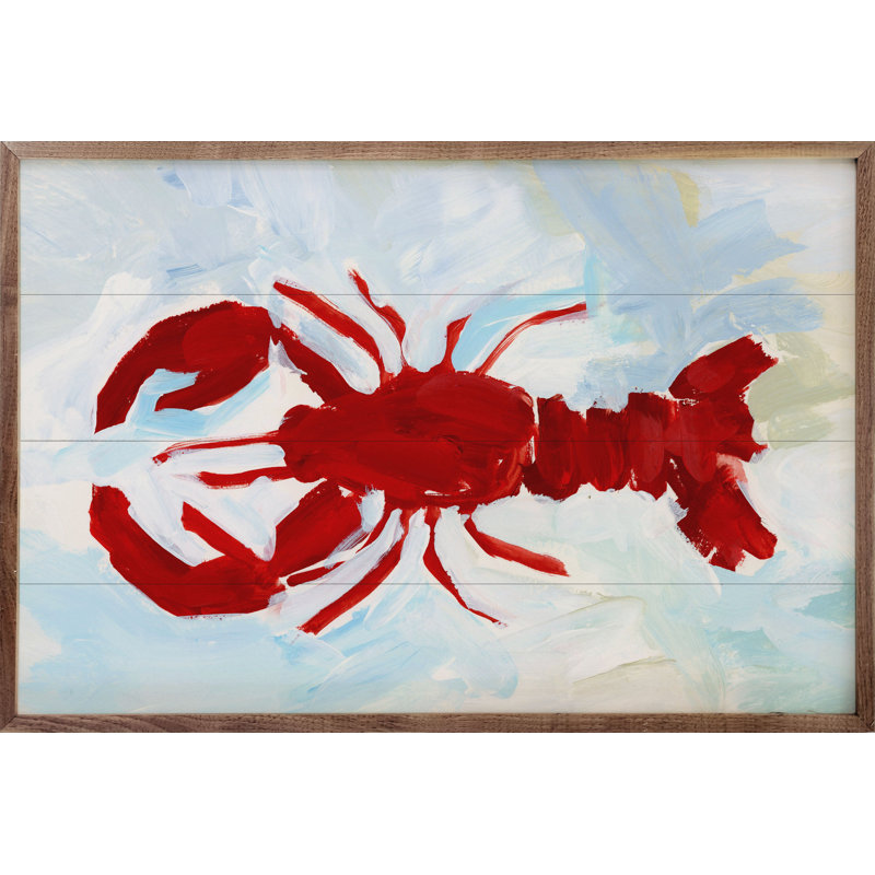 Homard, peinture nautique par Emily Wood, H 16 po x l 24 po