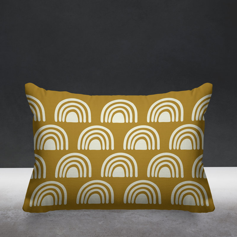 Coussin décoratif intérieur / extérieur Boho, Jaune