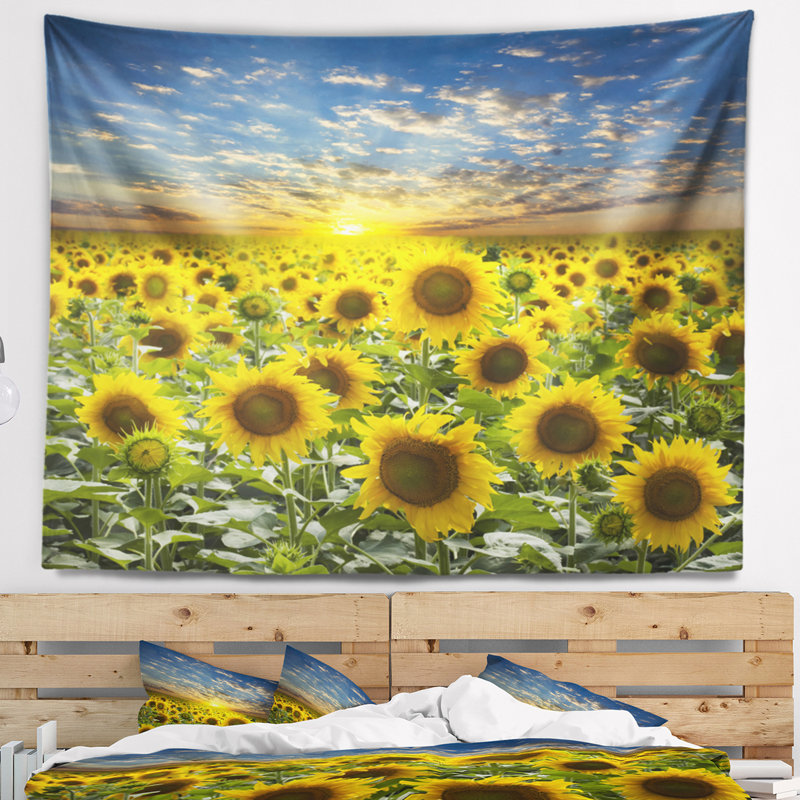 Tapisserie du domaine du tournesol floral, H 50 po x l 60 po