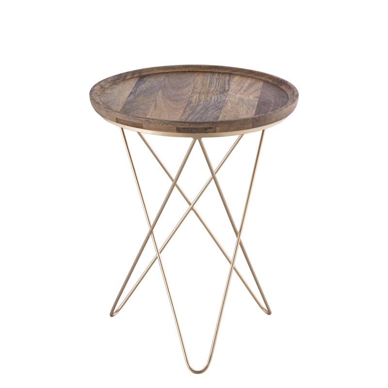 Amija Black With Natural Wood Side Table
