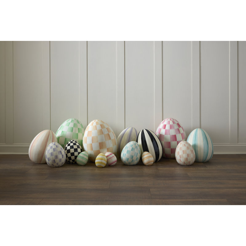 Mint Check Large Egg, 18 in x 15 in, Orange/White