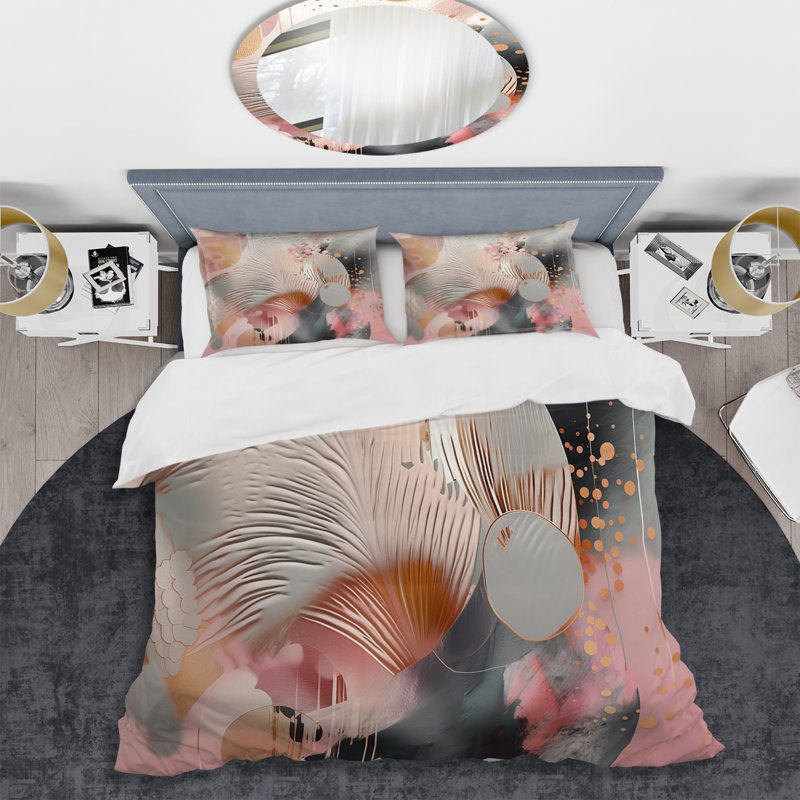 Ensemble de housse de couette en microfibre / polyester rose, Housse de couette pour très grand lit et 2 très