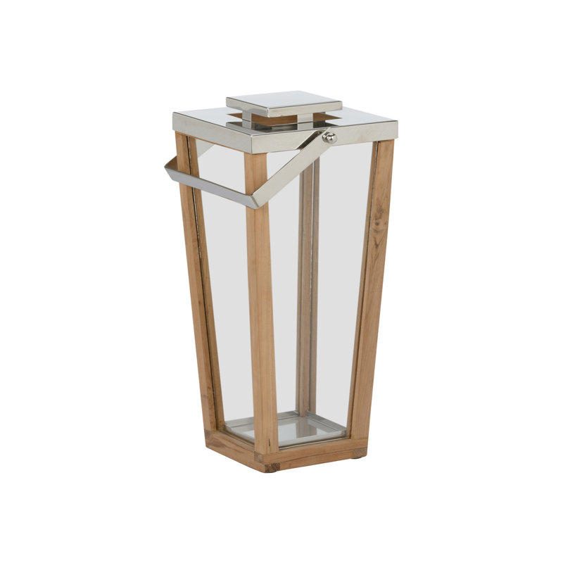 Heritage Teak And Glass Hurricane, 21" H x 9.5" W x 9.5" D