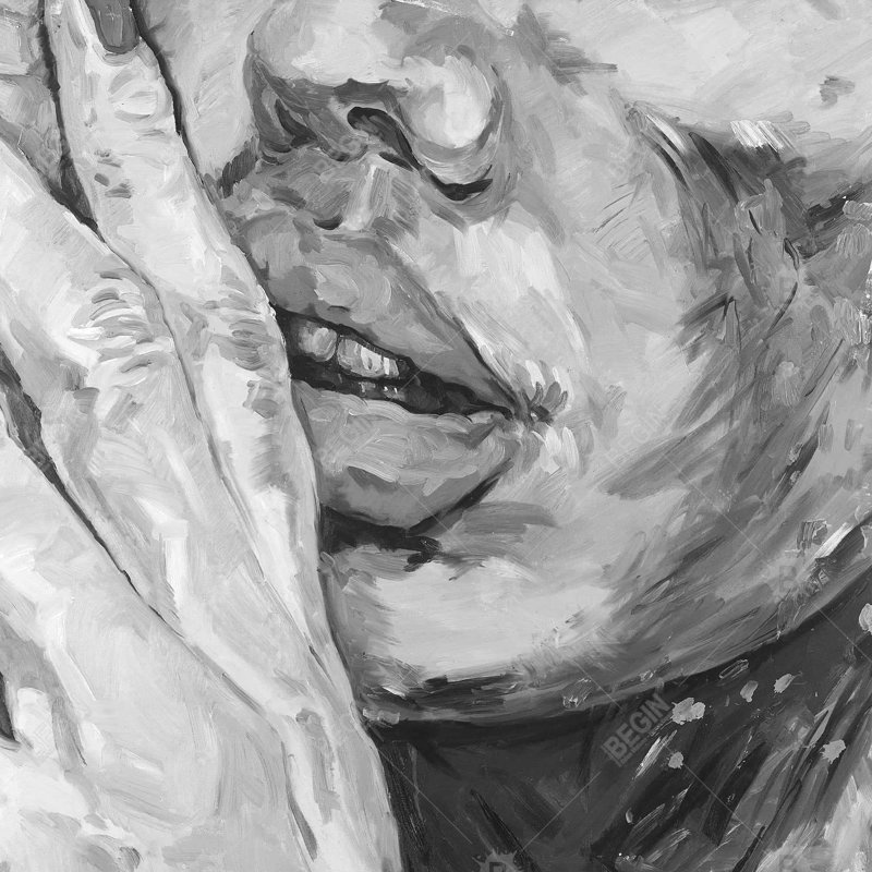 Luscious lips - 32"x32" art on canvas