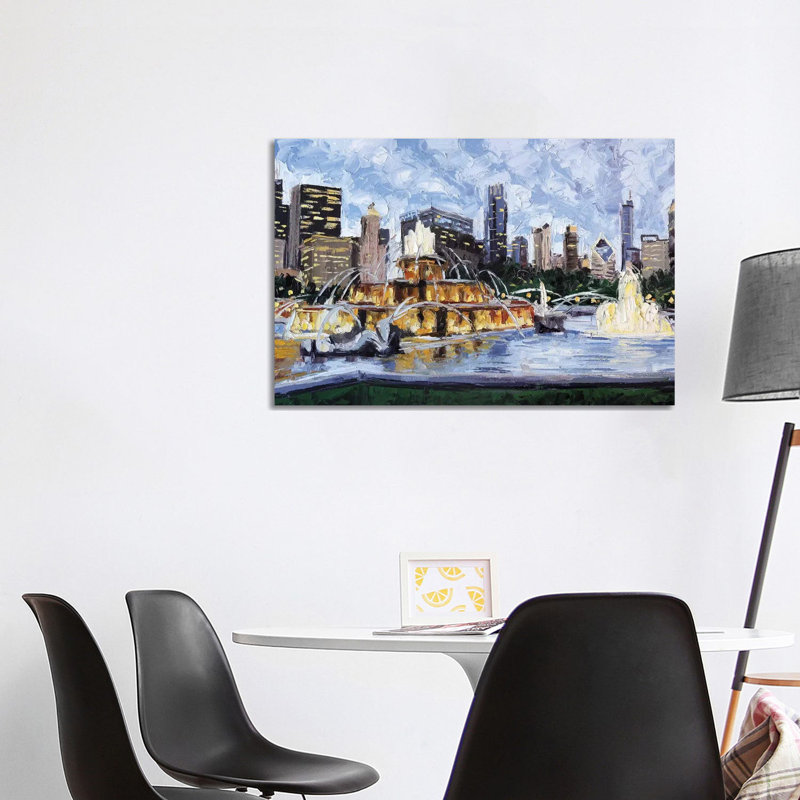 Buckingham Fountain by Roger Disney - Wrapped Canvas Gallery-Wrapped Canvas Giclée, 101.6 cm H x 66.04 cm W x 3.175 cm D