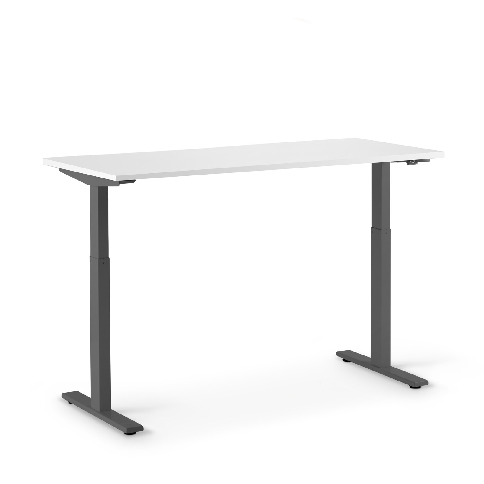 Series L 2S Adj Ht Sgl Desk, White/Charcoal, 48" H x 27" W x 57" D