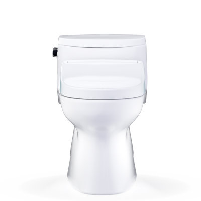 TOTO® WASHLET+® Carolina® II One-Piece Elongated 1.28 GPF Toilet and WASHLET+® S5 Bidet Seat, Cotton White - MW6443446CEFG#01
