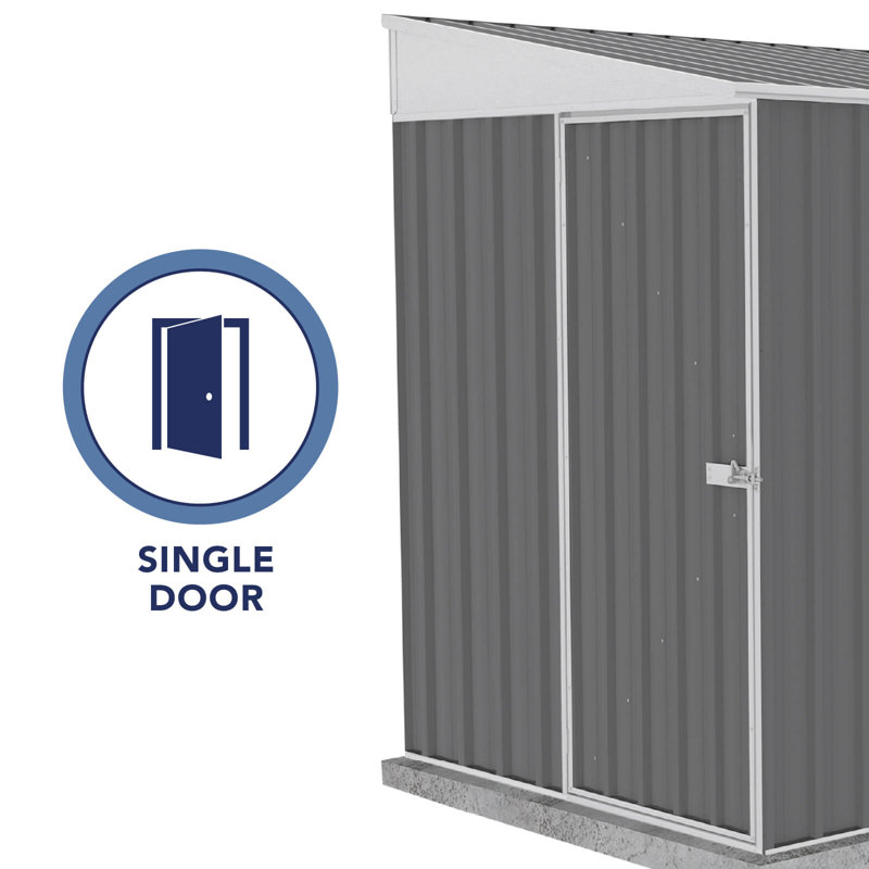 Absco 5' x 7' Gray Metal Bike Storage Shed