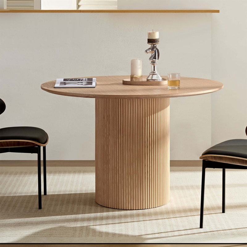 Table de salle à manger 47,24 pouces en bois aggloméré pour petits espaces, design Mid-Century moderne, facile à nettoyer et polyvalente