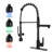 Topcraft Single-Hole Single-Handle Pull-Down Kitchen Faucet With LED And Deck Plate