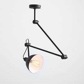 Culpeper 1 - Light White Dome Pendant, Black
