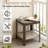 Outdoor Wicker Square Side Table Patio Coffee Table with Storage