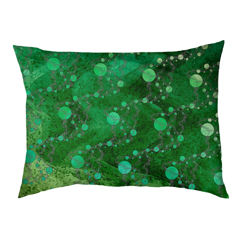 Coussin d'extérieur pour chien Byrge Planets Stars, Grand (l 42,5 po x P 32,5 po x H 14 po), Jaune / olive