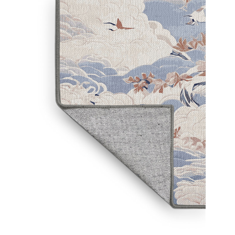 Machine Washable Gray Area Rug, Square 8'