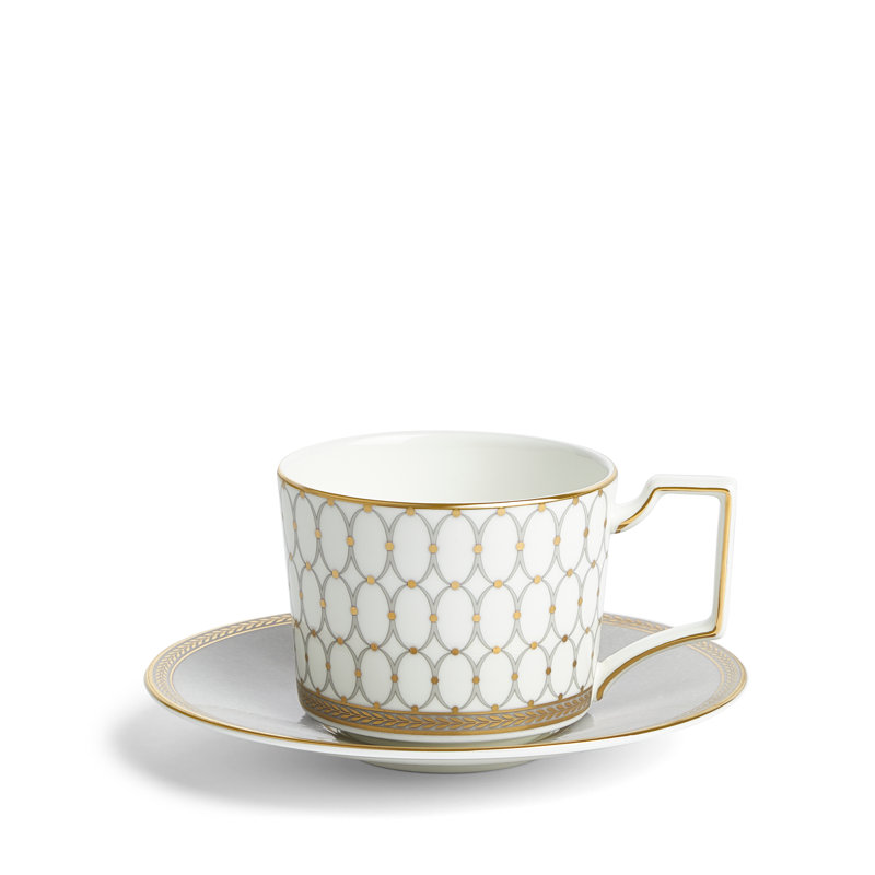 Renaissance Gray Teacup & Saucer