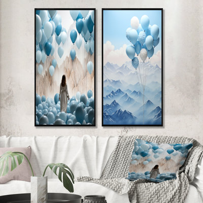 «Sky Is The Limit Woman Motivation I», ensemble de 2 impressions sur toile