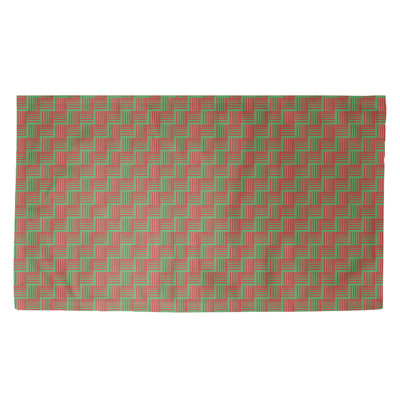 Tapis vert/rouge fait main