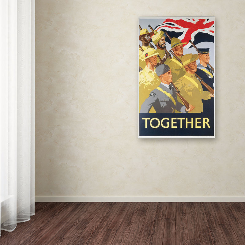 « second world war group propaganda affiche », affiche rétro sur toile, H 19 po x l 12 po x P 2 po