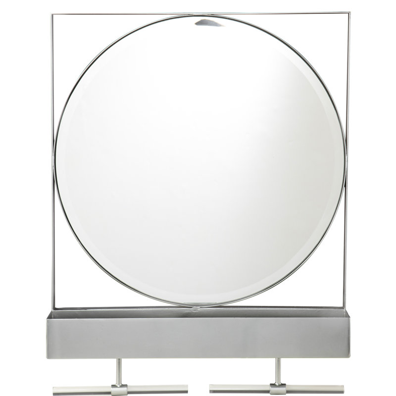 Miroir décoratif élégant en fer avec fonction de rangement: argent pour le vestibule et le vestiaire, porte-monnaie, lunettes de soleil, clés, laisses pour animaux de compagnie de façon soignée Rangement contemporain: Organise