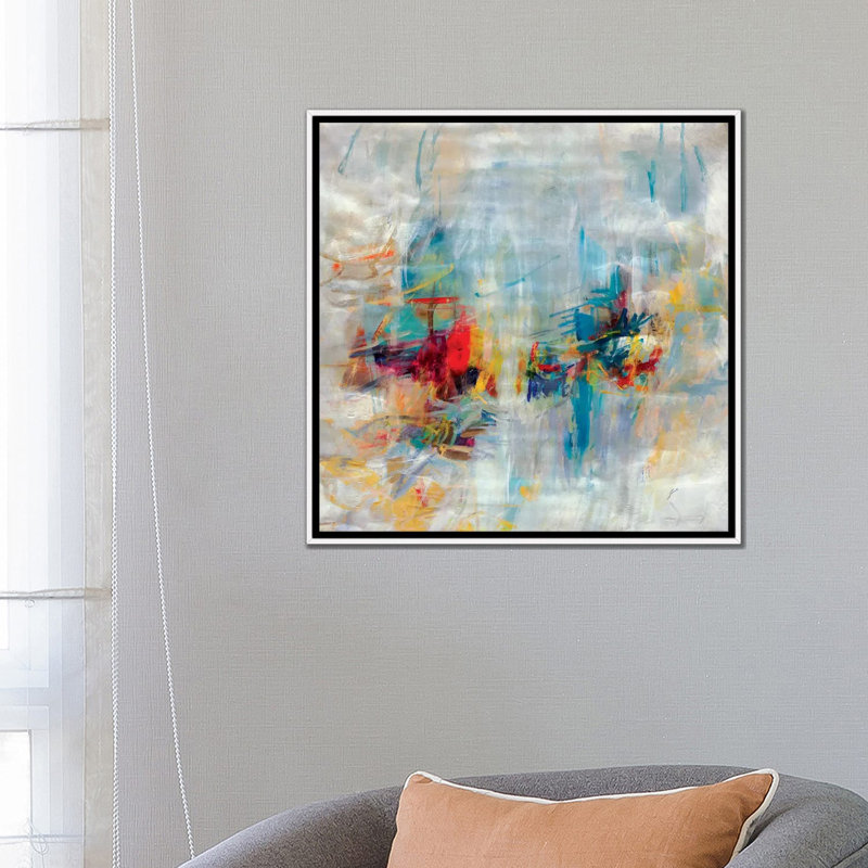 Reproduction d’art « New décennie » par Julian Spencer, Pas de tapis, H 26 po x l 26 po x 1,5 po, Toile blanche encadrée
