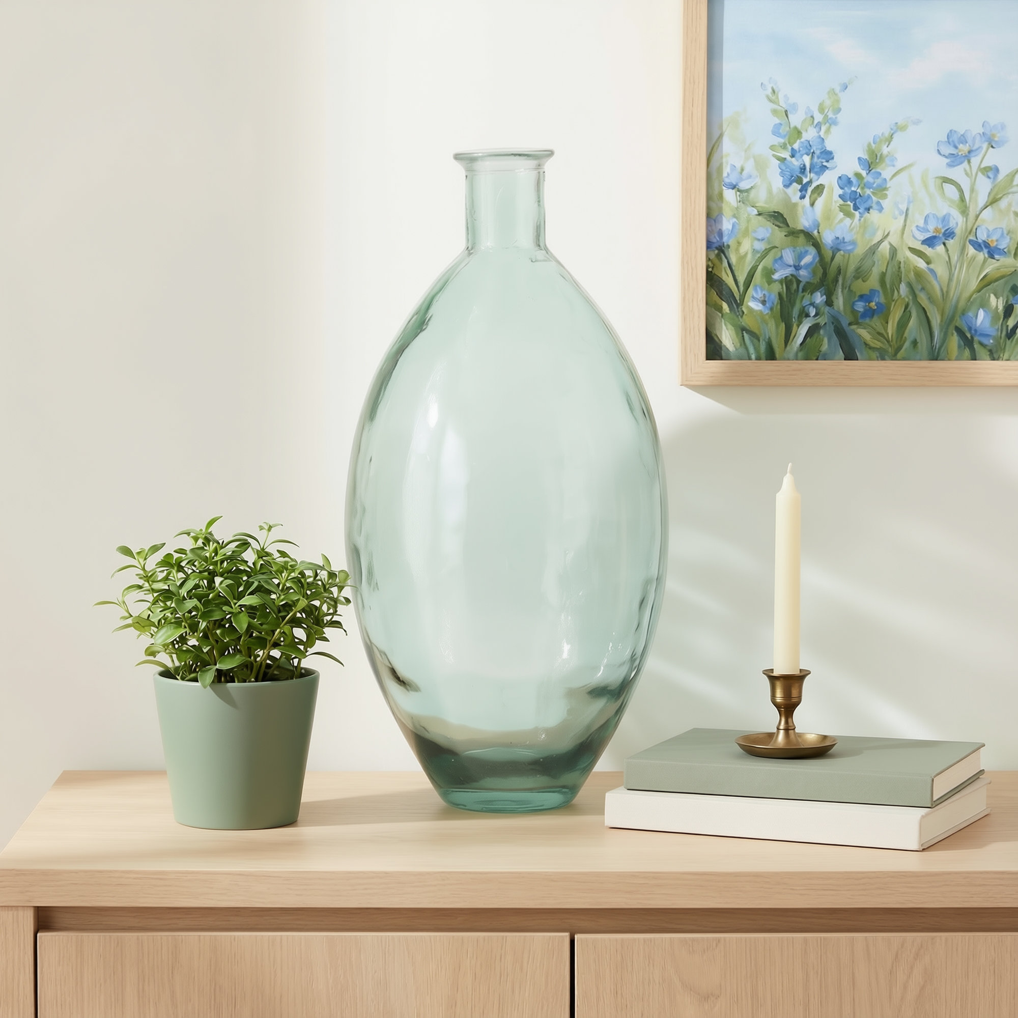 Glass Table Vase, 23" H x 11.5" W x 11.5" D