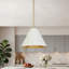 Luminaire suspendu conique blanc moderne à 1 lumière Kimmons (1 ensemble inclus)