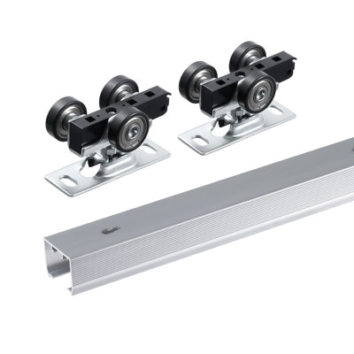 Pocket Door Hardware Kit, 4.73 ft, Aluminum Alloy, 1 Set (Single Track), 220 LBS Weight Capacity