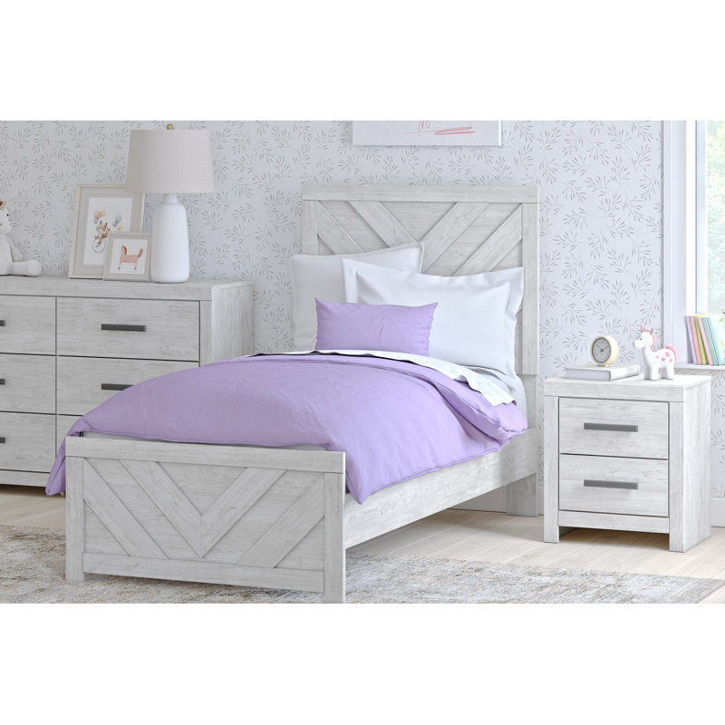 Cayboni Twin Panel Bed, Twin, White