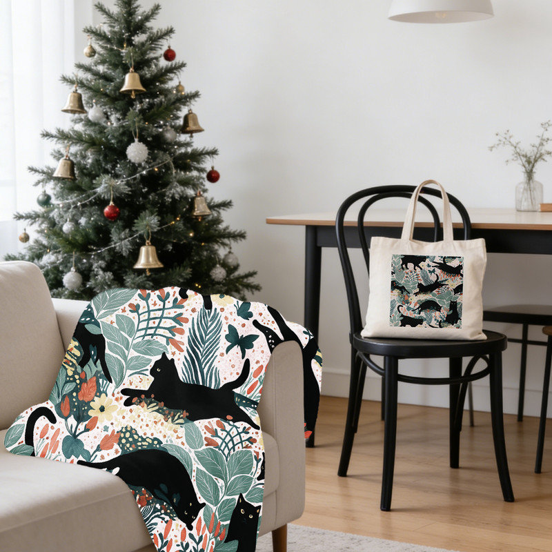 Ensemble-cadeau 2 pièces Christmas Jungle, L 60 po x l 50 po