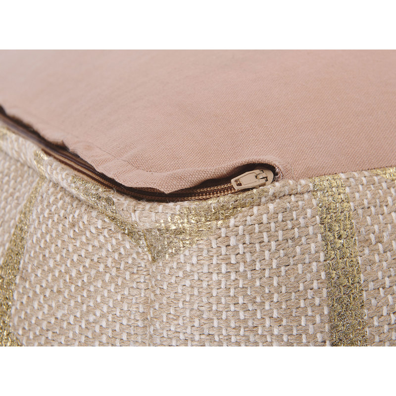 Langara 56cm Wide Square Geometric Pouffe Ottoman