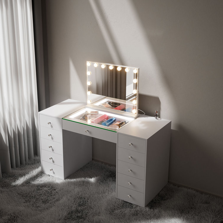 Vanity Dressing Table with Mirror LED Lights