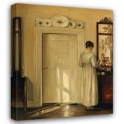 "Woman Making Tea" by  Carl Holsøe - Gallery Wrap Canvas Wall Art