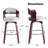 Set of 2 Bar Stools, Modern Wood Swivel Bar Chairs with Cushioned Seat, Easy Clean Faux leather Upholstery, Sturdy Kitchen Island & Home Bar Stools, Easy Assembly,White-161124308-161124307