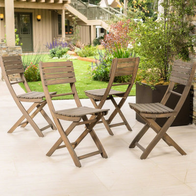 Chaises de salle à manger en bois pliantes, grises, faciles à plier et à ranger, capacité de poids de 400 lb, intempéries, gris