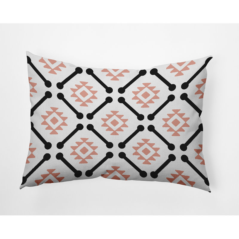 Coussin Upscale Getaway, Corail doux géométrique