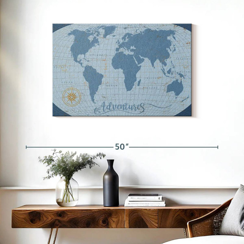 Carte du monde de Senne Adventures, H 24 po x l 36 po