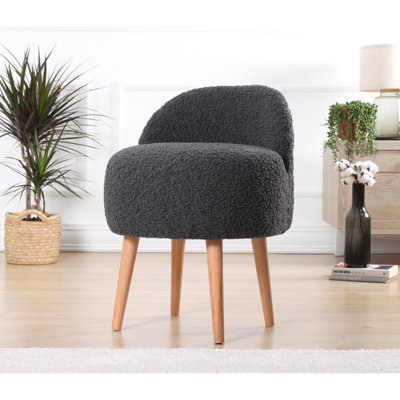 Corbett 48cm Wide Round Solid Colour Footstool Ottoman