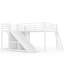 Lit mezzanine en métal pour une personne avec glissade, échelle, tiroirs de rangement, garde-robe et bande DEL pour enfants et adolescents, blanc-913603738