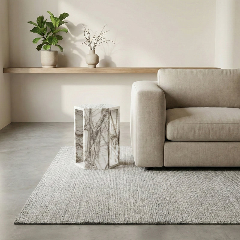 Table d'appoint hexagonale en marbre véritable