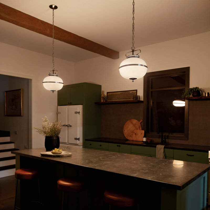 2 - Light Single Pendant, Classic Pewter