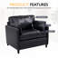 Fauteuil rembourré en similicuir de 34,5 po de largeur, fauteuil simple rembourré moderne-1391817622